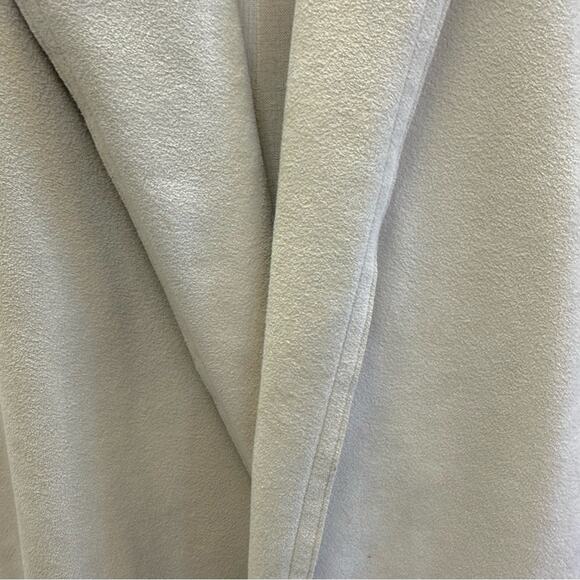Ultra Suede vintage 80s beige/sand trench coat with tie belt size 8 shawl collar - Picture 11 of 16